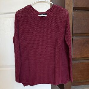 Forever 21 Rich Burgundy Crew Neck Sweater